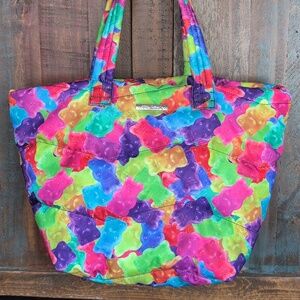 Betsey Johnson Rainbow Gummy Bear Quilted Nylon Tote Bag